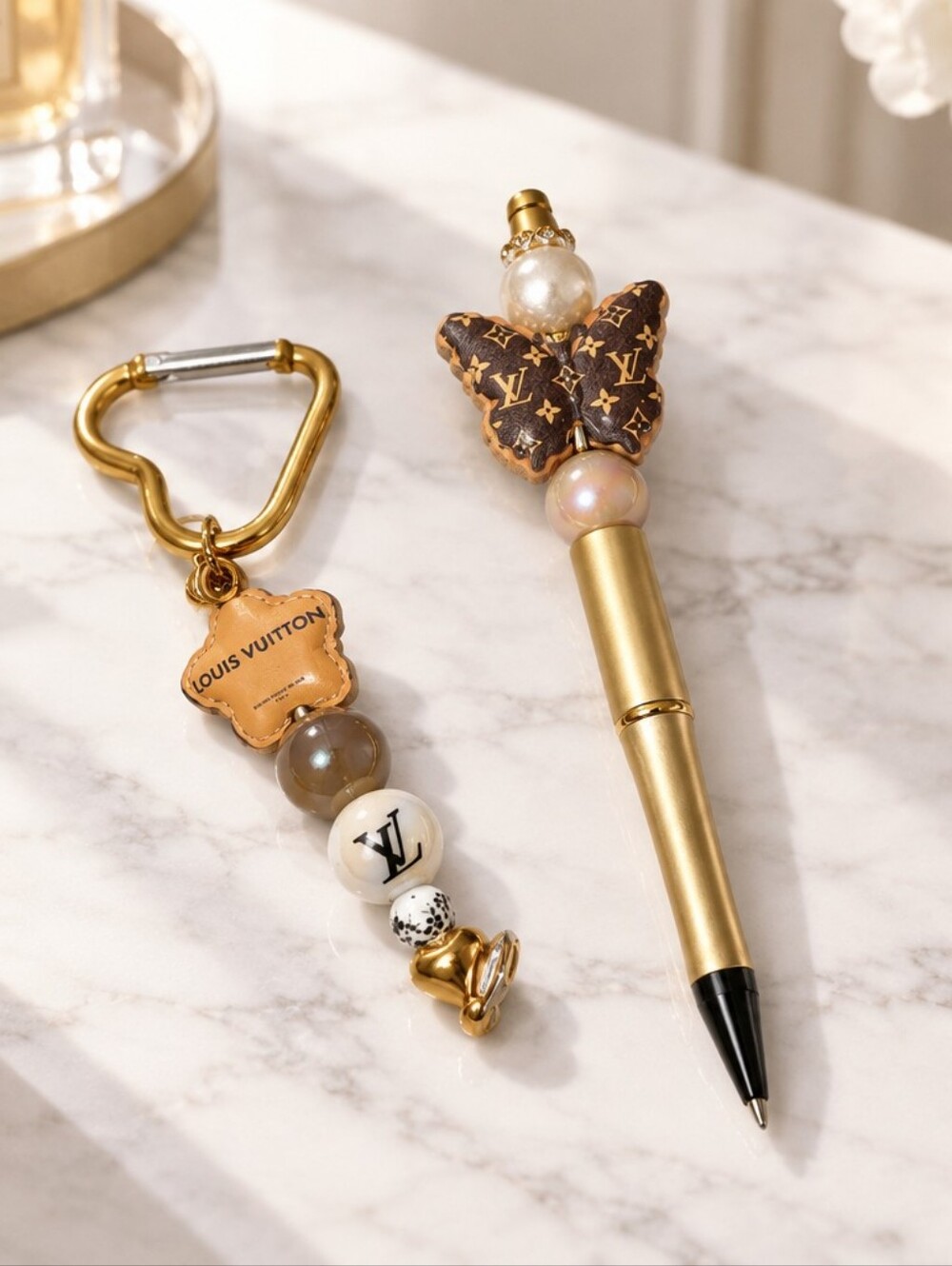 x2 Handcrafted Beaded Pens Design